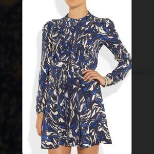 ISABEL MARANT Robe Salvia Blue Print Silk Dress
